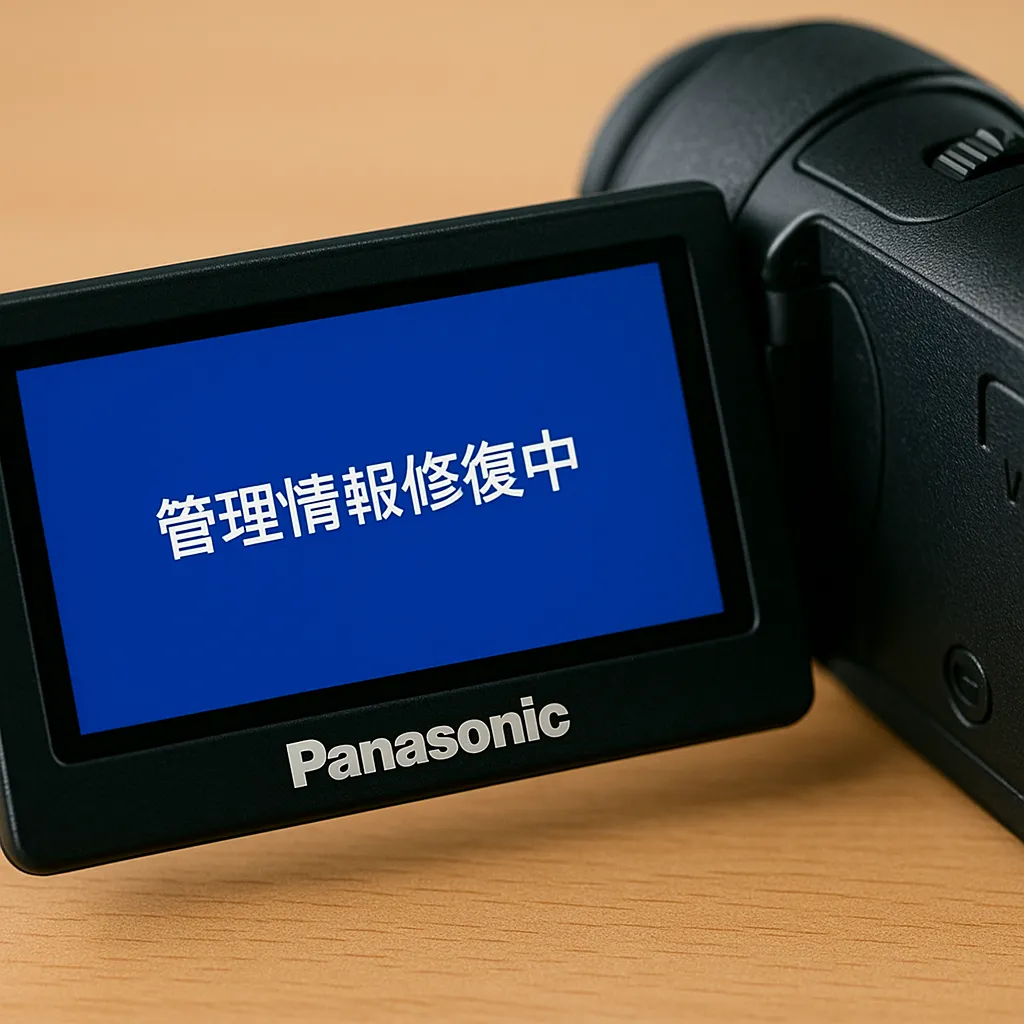 要注意】パナソニックビデオカメラで「管理情報修復中」表示が出たとき